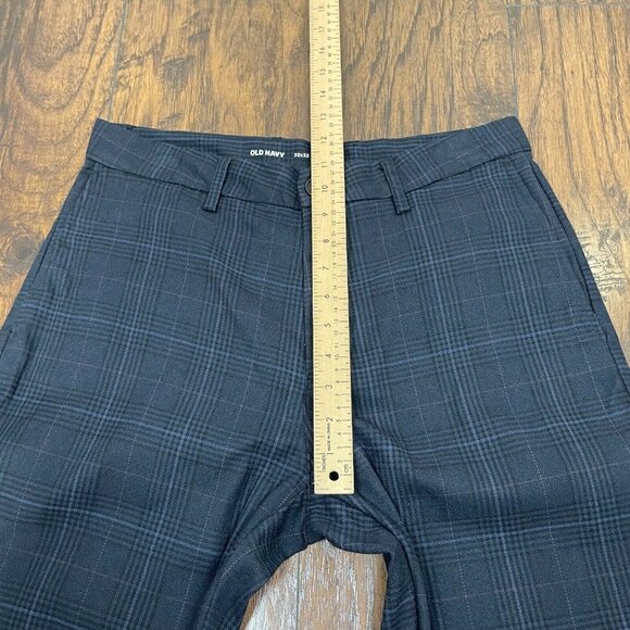 Old Navy Pants 32x32 Blue Plaid Slim Leg Built-In Flex Men's - Picture 8 of 11